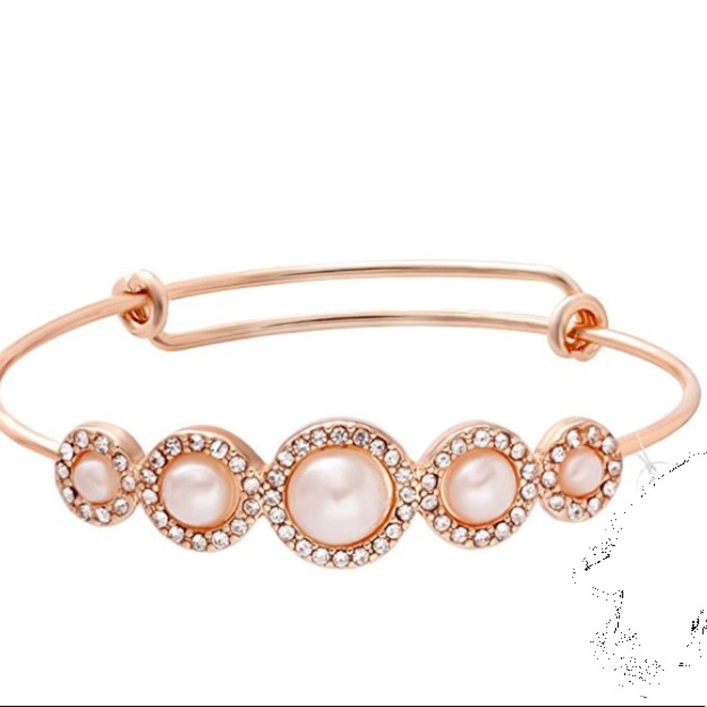 Bangle Bracelets with  Authentic Pearls Rhinestone - Picture 3 of 3